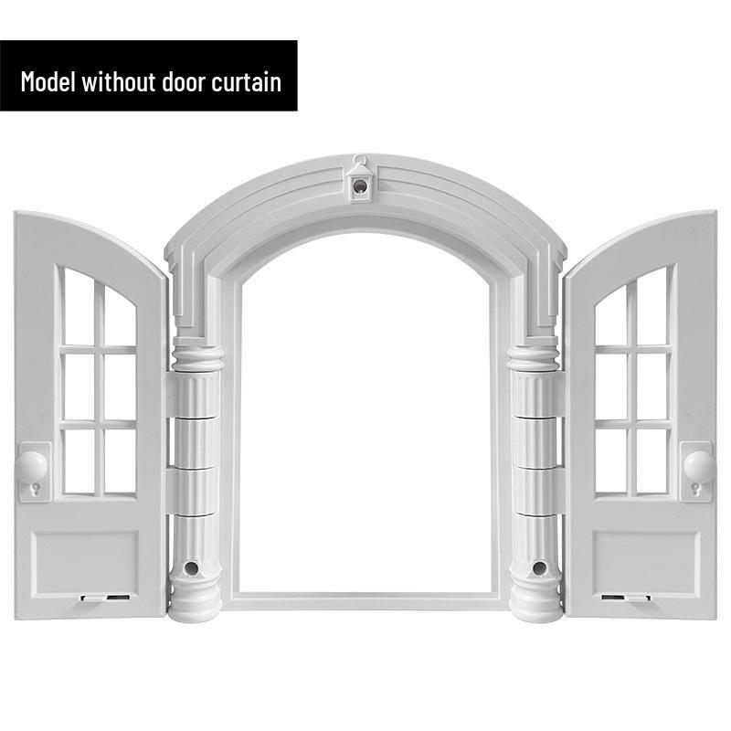Pet Door: Cross-Border Cat & Dog Kennel Door with No-Flip Stopper for French Doors