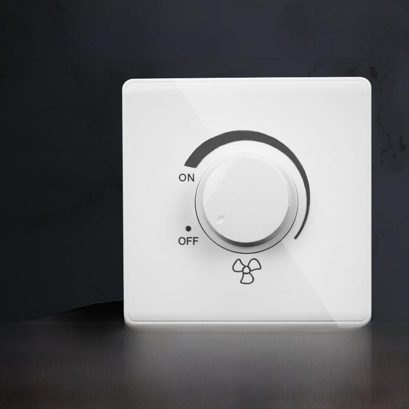 

Вимикач регулювання швидкості стельового вентилятора електричний типу 86 з плавним регулюванням ручкою