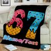 1PC Custom Name "Sweet Ice Cream Celebration" Flannel Blanket Versatile,all-season Throw Suitable for the Living Room,bedroom,camping,travel,and Gift