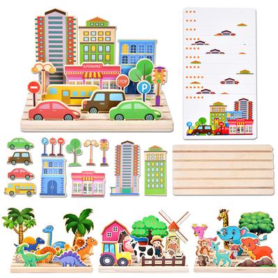 Kids Montessori Logic Thinking Game Scene Puzzles Matching Intellectual Problems Imagination Board Game Children Educational Toy