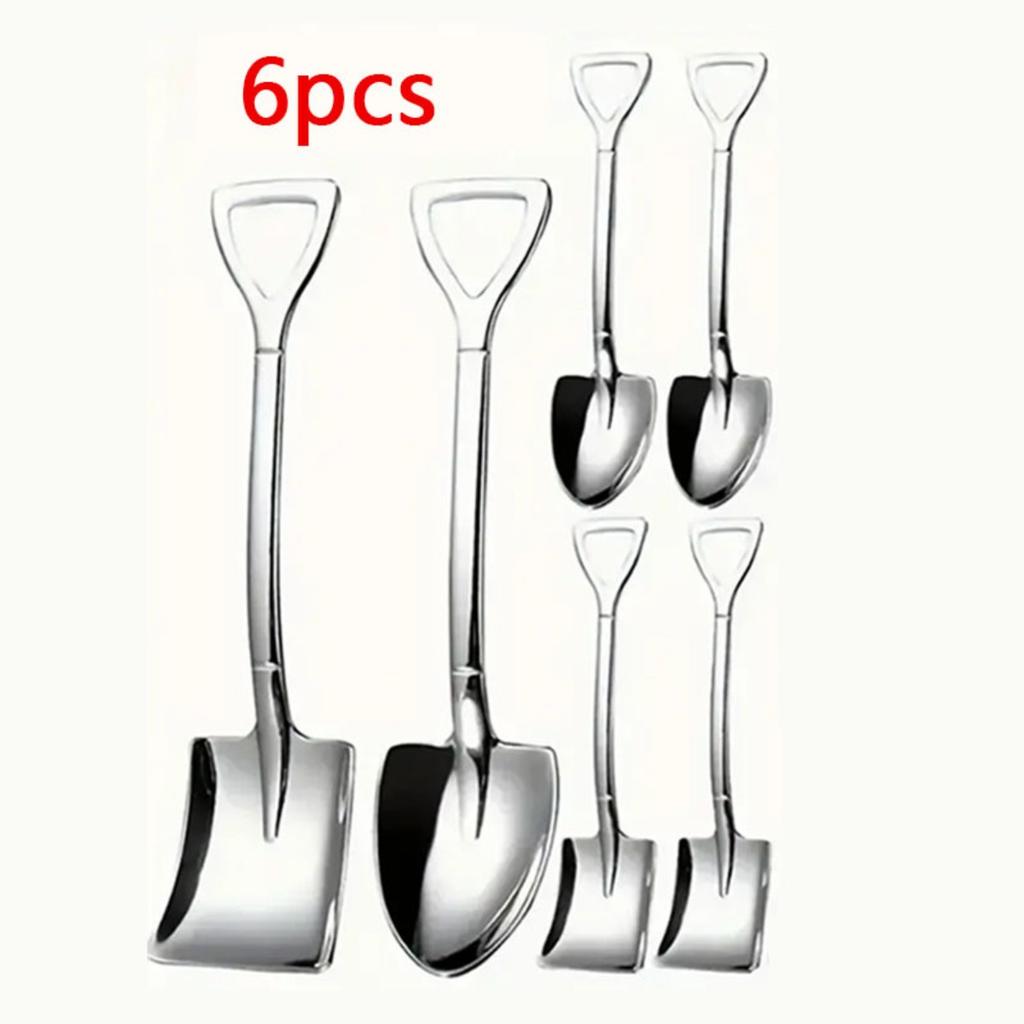 Stainless Steel Dessert Spoon Ice Cream Spoon, Elegant Shovel Shape, Suitable for Ice Cream, Ice Cream, Tiramisu, Etc., Modern Home Kitchen Utensils