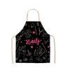 1PC Popular Nail Polish Lipstick Printing Linen Sleeveless Anti-fouling and Oil-proof Apron Fashionable Women's Apron Nail Salon