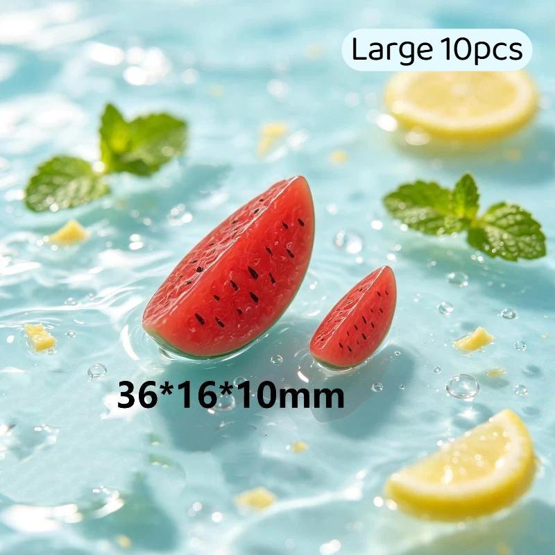 Miniature Resin Sliced Fruit Models 10Pcs Realistic Food Props for Dollhouse DIY Craft Micro Landscape