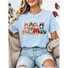 Xmas Cats Printed T‑Shirt Women Funny Cat Graphic Christmas Party Casual Short Sleeve Tops Family Holiday