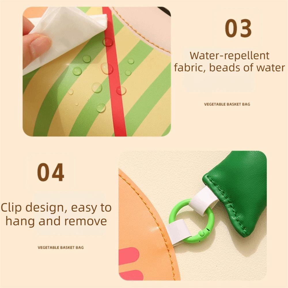 PU Leather Hanging Tissue Bag Cartoon Design Portable Tissue Cover  Bedside