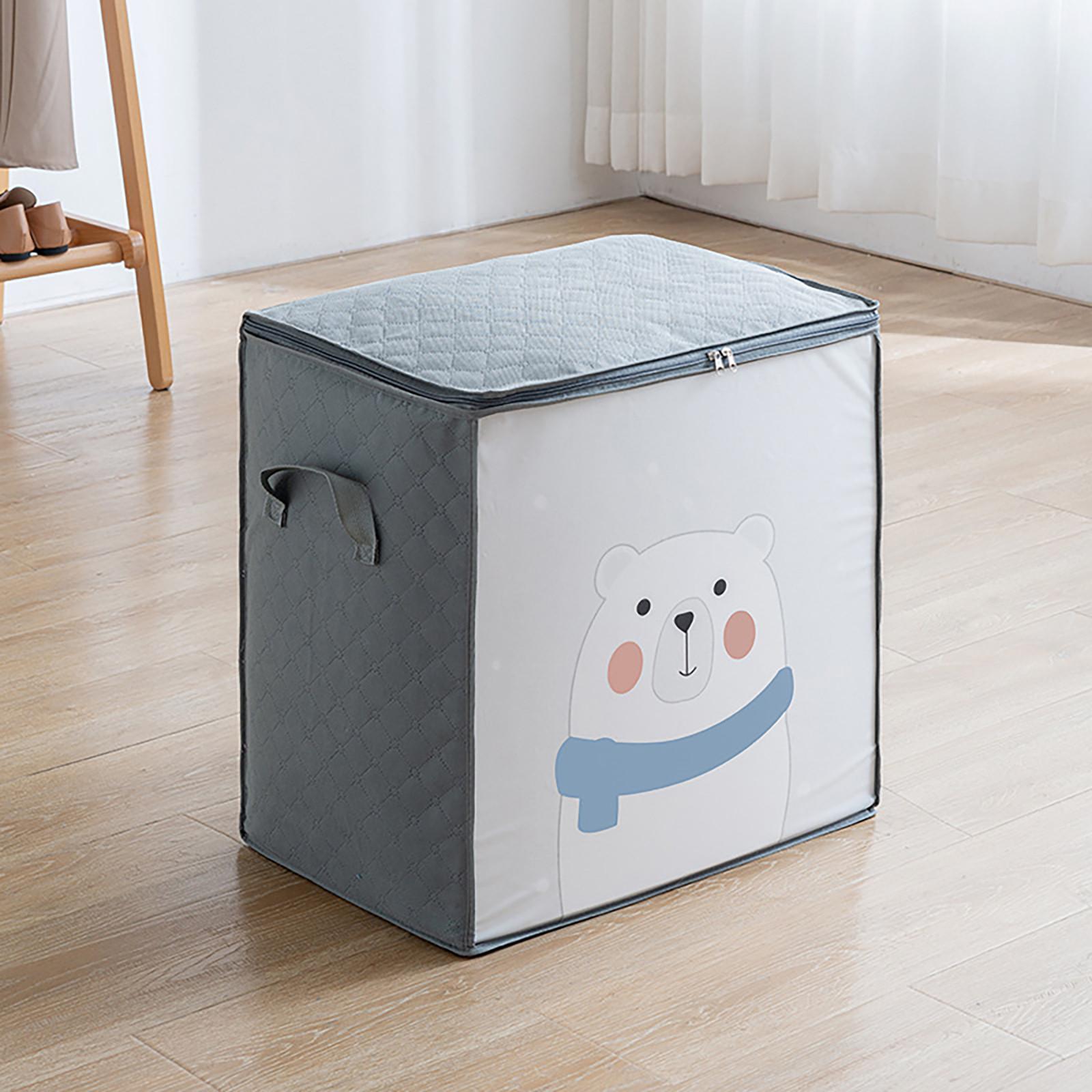 

Складная сумка-органайзер для хранения с усиленными ручками на молнии, сумка для хранения одежды большой емкости One Size серый