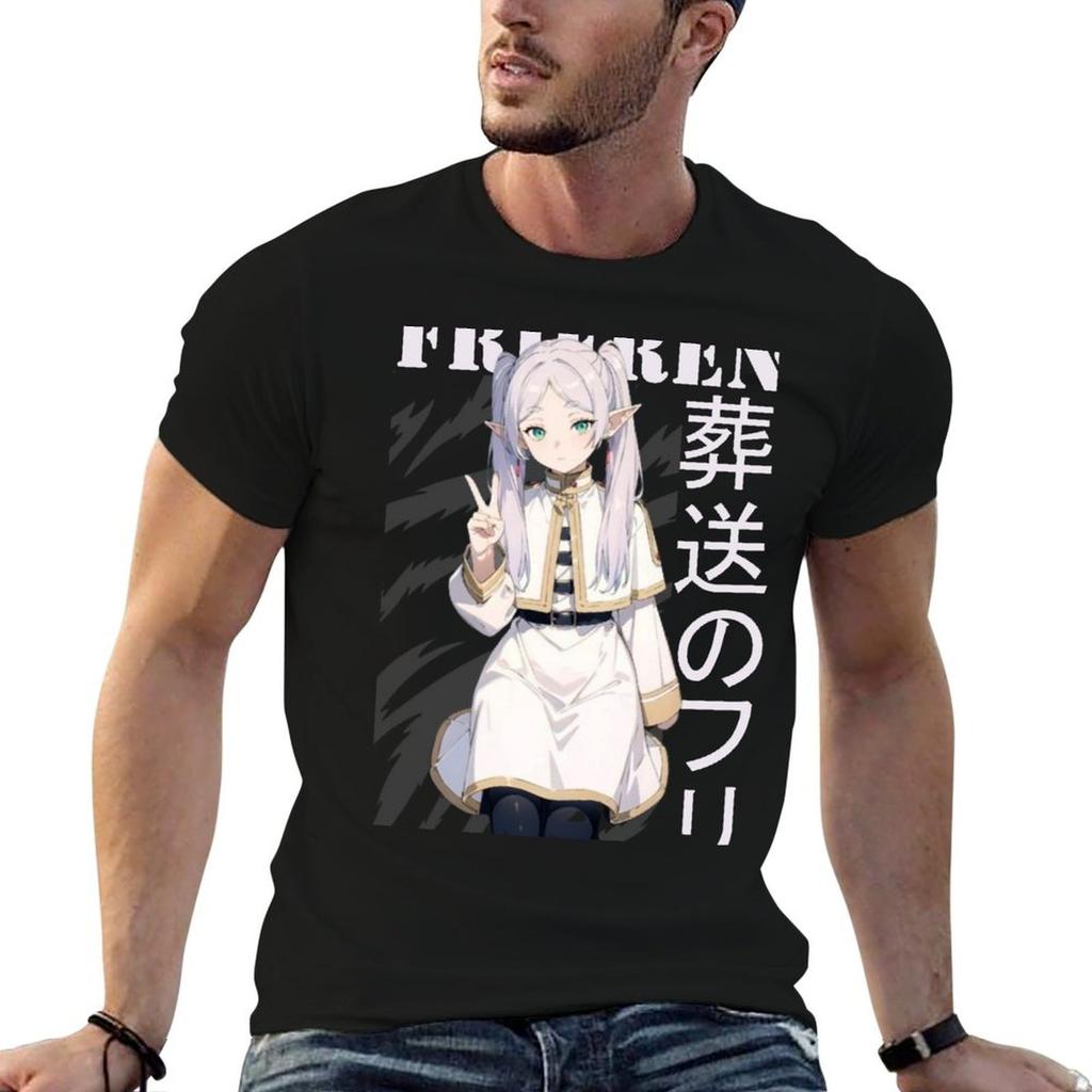 Frieren-san T-Shirt T Shirts for Man Cotton Soft Anime T Shirts Oversize T Shirts for Man Pack