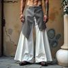 INCERUN Men Pants Casual Zip-up Waist Patchwork Long Trousers