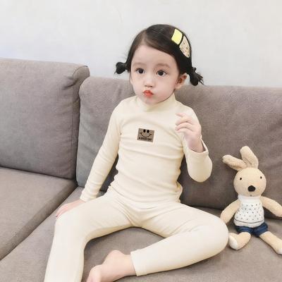 Kids' Thermal Underwear Set - Half-High Collar, Double-Sided Heating for Boys and Girls - Autumn Wear