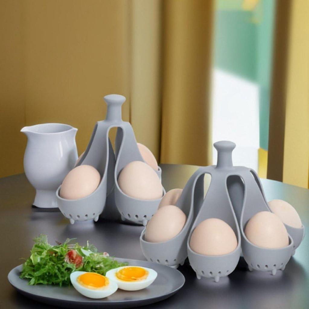 Dírkované silikonové ramekiny na vaření vajec pro fritézu, mikrovlnku, pošírovač vajec, teplotně odolný tác na vejce, stojan na vejce, kuchyňské pomůcky