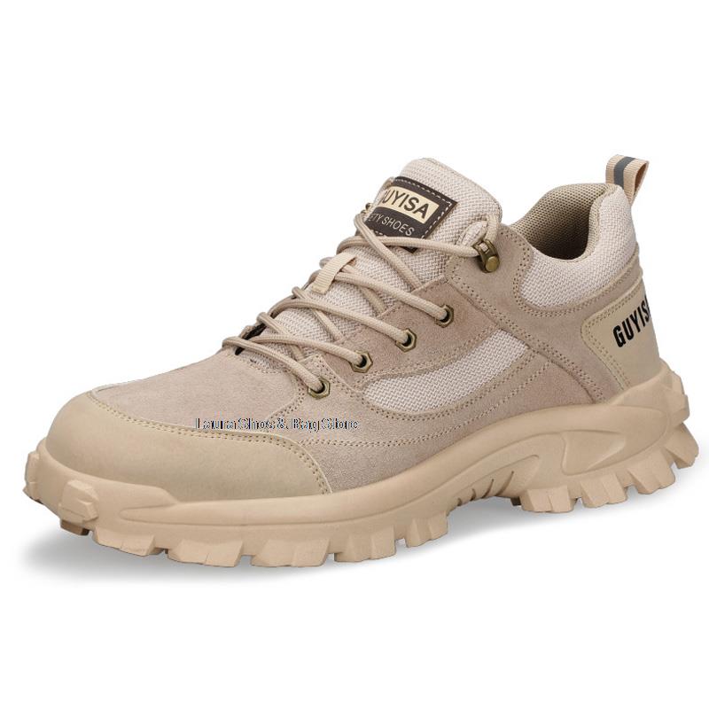 Fashion Guyisa New Construction Work Shoes Men Steel Toe Safety Shoes Anti-stab Anti-smash Work Safety Boots Male Protective Footwear