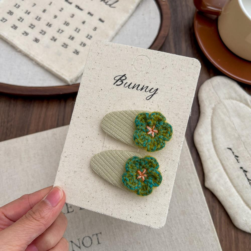 Cartoon Children's Hairpins Fabric Knitted Cute Girl Barrettes Bangs Side Clip Hairpin Hair Clip Kids Headwear Hair Accessories