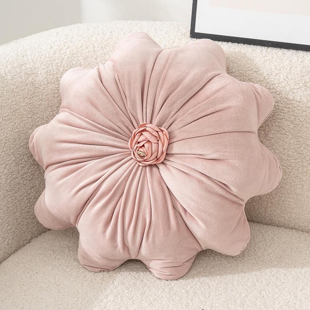 Sunflower Shaped Decorative Throw Pillow Flower Design Cushion Soft Plush Fabric for Sofa Bedroom Living Room Minimalist Style