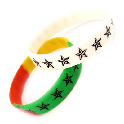 Les Trésors De Lily [K9481] - 2 Silicone Bracelets 'Stars' Tutti Frutti