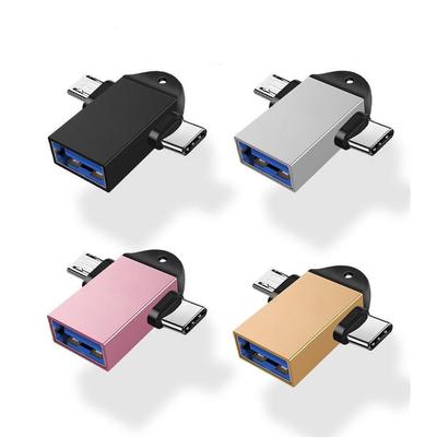 Μετατροπείς μετάδοσης δεδομένων USB 3.1 5 Gbps 2-σε-1 Προσαρμογέας Micro USB OTG Type-C για τηλέφωνο με μονάδα σκληρού δίσκου tablet