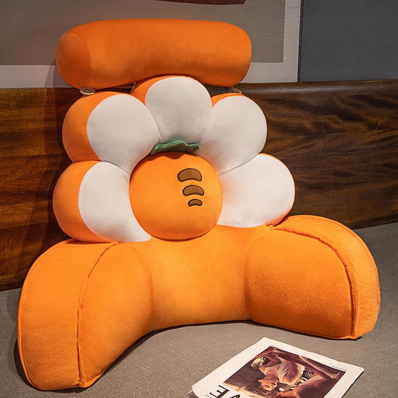 Coussin de taille en forme d'animal et de fleur de dessin animé, coussin de chaise de bureau, coussin de protection de la taille, coussin de lit, canapé, dossier de lecture, coussin de taille