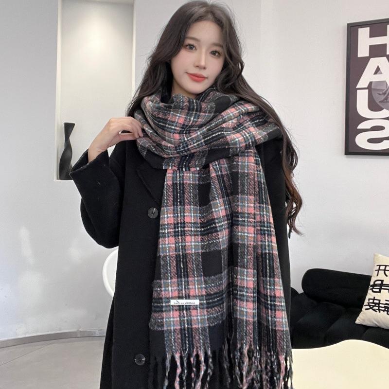 

Christmas gift couple scarf women s autumn and winter high-end feeling warm versatile knitted scarf atmosphere cashmere