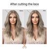 ALAN EATON Synthetic Front Lace Wig Long Wavy Wigs Ombre Grey To Blonde Daily for Women High Density Heat Resistant Hair