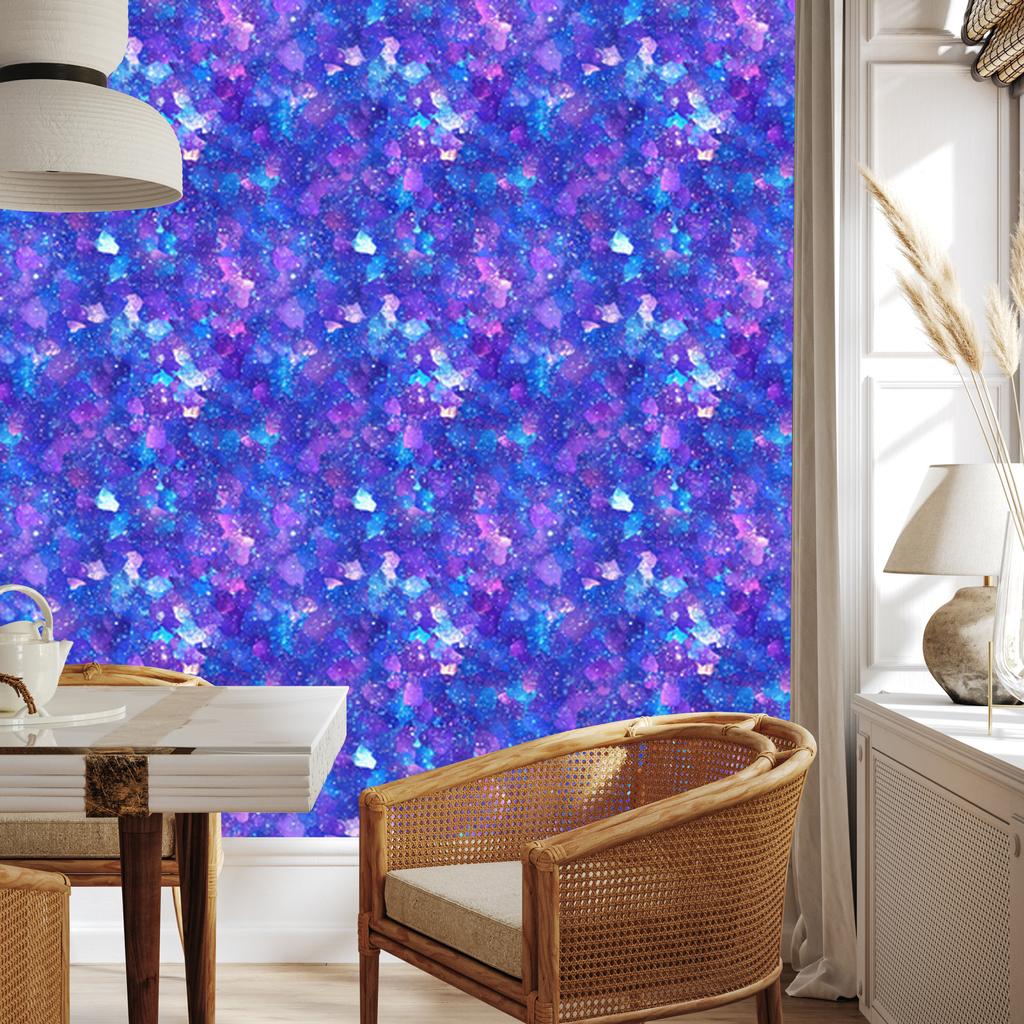 Iridescent Glitter Wallpaper Blue, Purple and Lavender 50x1000