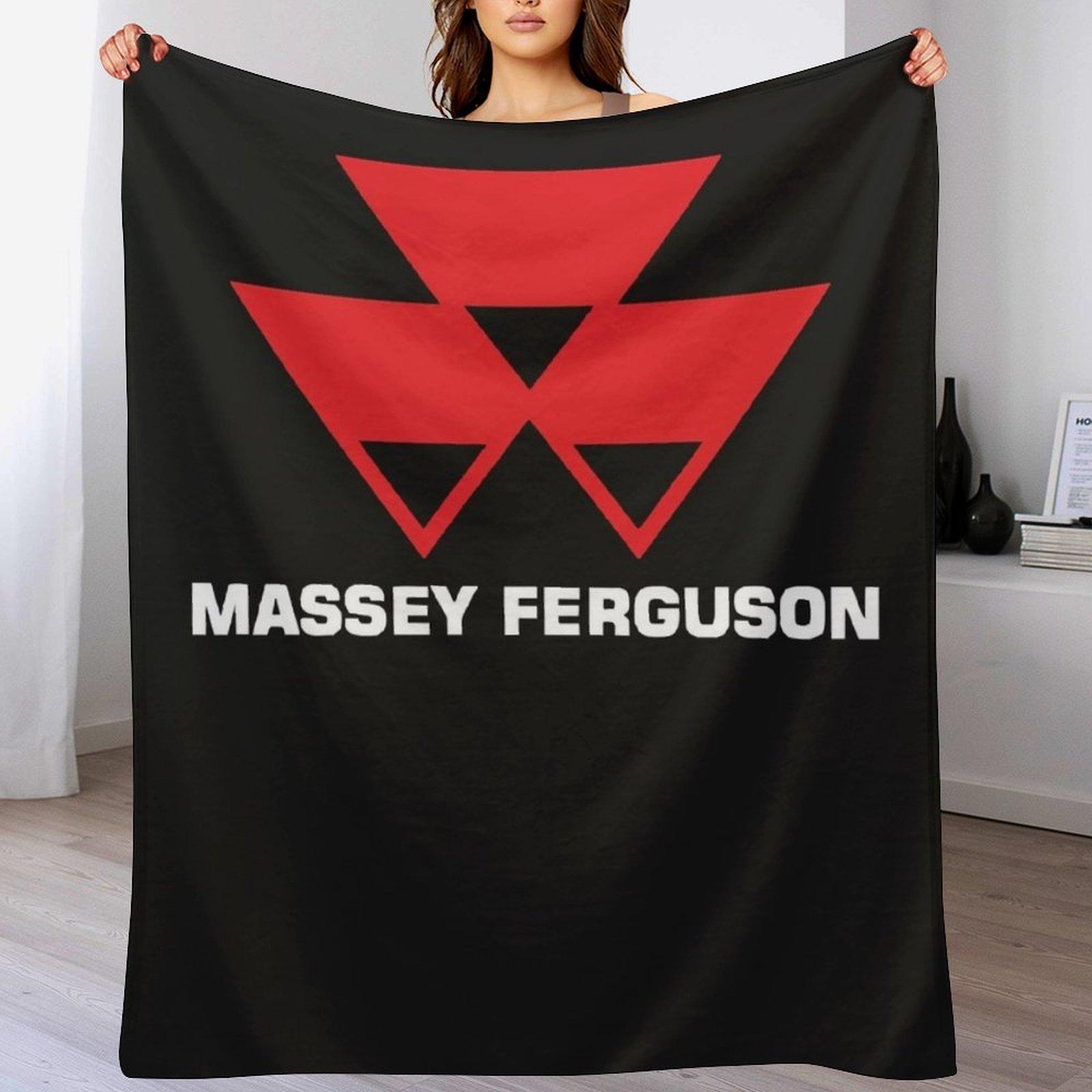 Best seller massey ferguson logo merchandise Throw Blanket No Pilling Soft Warm Blanket for Bed Size: 75*100cm, Weight: 230 GSM