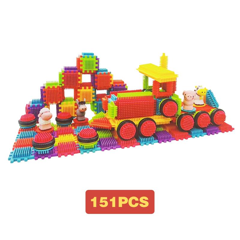 144PCS Building Block Children's Bristle Shape Brick Intellectual Modeling Interactive Parent-Child Assembly Diy Educational Toy