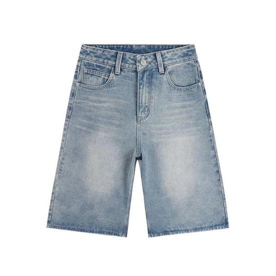 Yousheng Cropped Jeans for Women Wide Leg High Waisted Denim Pants Summer Casual Short Baggy Jeans with Pockets