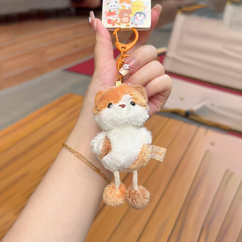 Duck Rabbit Penguin Bear Plush Animal Keychain Backpack Pendant Gift Decoration