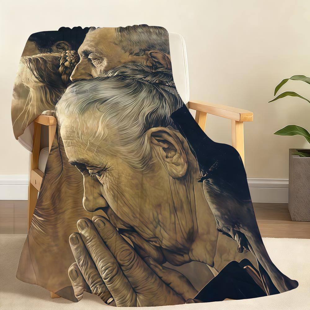 Плечистый плед с изображением Нормана Роквелла «Четыре свободы» Мягкий плед для дома, спальни, кровати, дивана, пикника, путешествий, офиса. Подарок 75x90cm