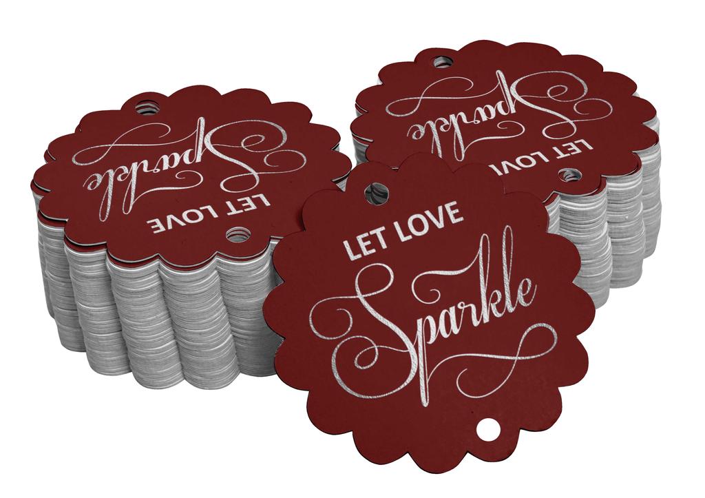 Inkdotpot 100 Pack Let Love Sparkle Wedding Favor Paper Tags Craft Real Gold Foil Hang