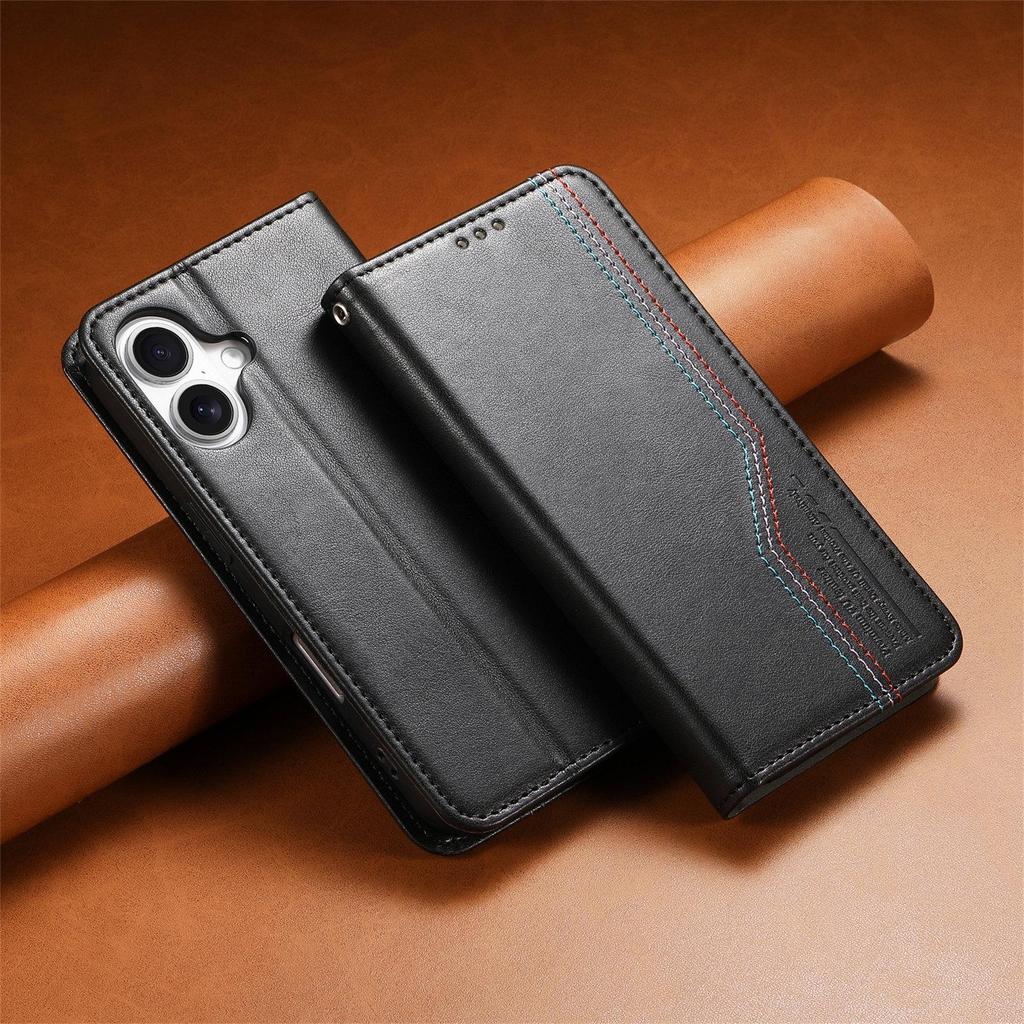 iPhone 17 Leather Flip Case with Magnetic Card Slot