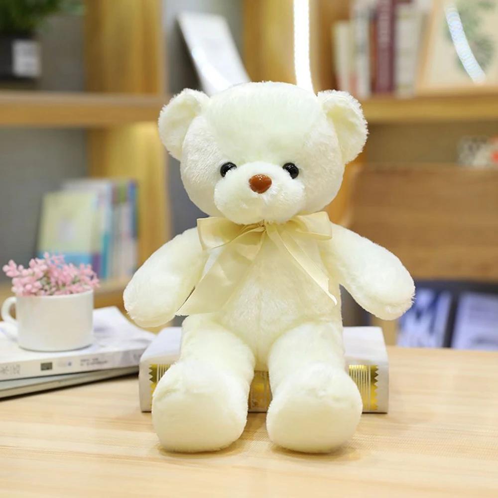 30CM Molti Colori Orsacchiotto Peluche Nuovo Carino Morbido Molti Colori Nastro Farfalla Festival Colore Solido Abbraccio Orsetto Bambola Compleanno