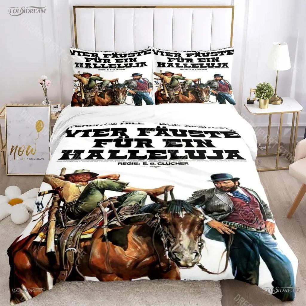 3D-gedrucktes Film Bud Spencer Terence Hill Bettwäsche-Set für Jugendliche Bettbezüge Kissenbezüge für Jugendliche Einzel_Doppel_Queen_King