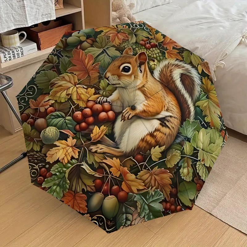 1PC Squirrel Fruit Umbrella-8-Rib Reinforced, Automatic Open, Lightweight & Durable, Cute Fashion Accessory for Outdoor-F2619