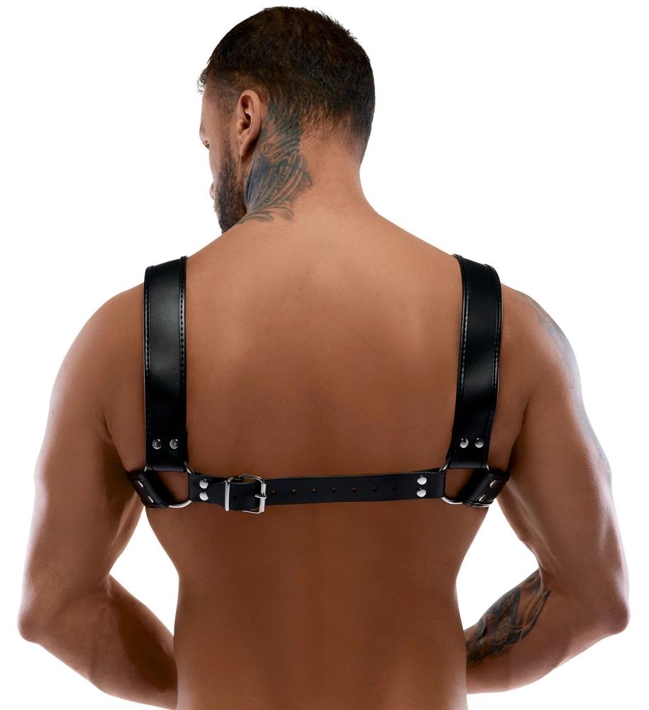 ZADO - Adjustable Men's Leather Suspenders Black