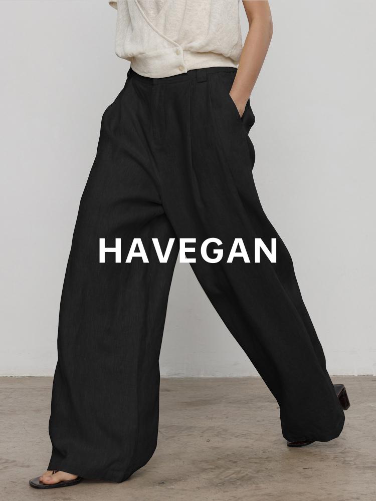 2026 New High-Waist Drape Linen Women's Wide-Leg Floor-Length Pants