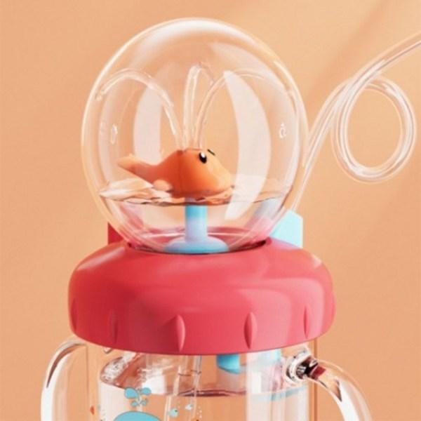 Copo de palha de golfinho copo de água infantil copo de palha de fonte copo de bico, vermelho 220ml, 220ml, 1 peça