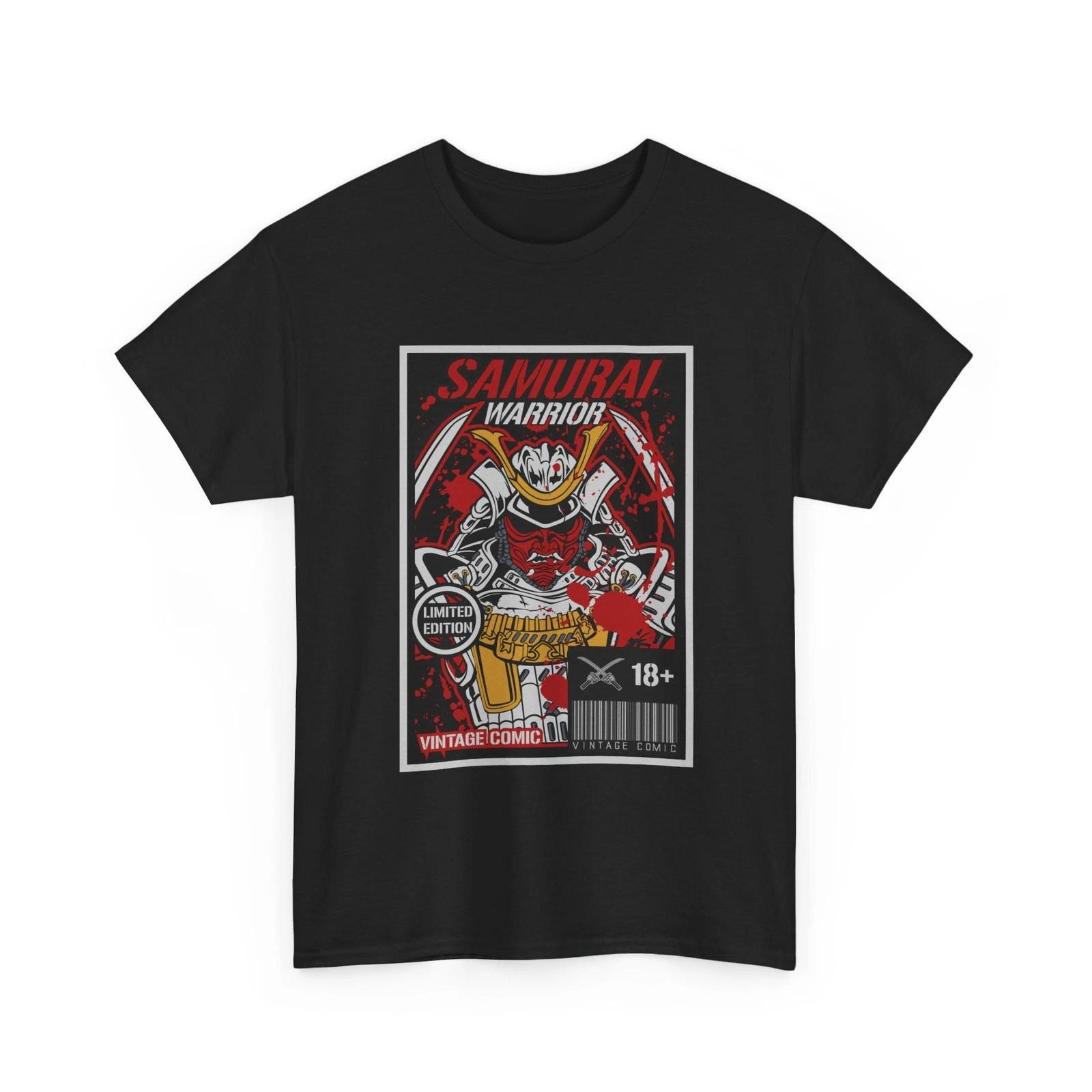 Samurai Anime Warrior T-Shirt | Retro Manga Illustration, Graphic Shirt, Vintage L