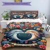 3PC Custom Name Heartfelt Dolphins Artwork Bedding,soft and breathable,2D Flat Print,room decor.,Poster Three-piece set,Soccer Three-piece set,Art,Pos