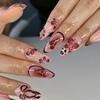 Le Fan 3D Floral Almond Bow False Nails - Nail Art Tips