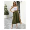 OOMPH! Cotton Linen Palazzo Pant for Women Women' High Rise High Waist Trousers Flowy Wide Leg Plazzo Pant Trouser wi