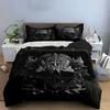 Skull Floral Art Decor Set Soft Comfortable Duvet Cover Bedding Set Included 1*Duvet Cover & 2*Pillowcases, Gift