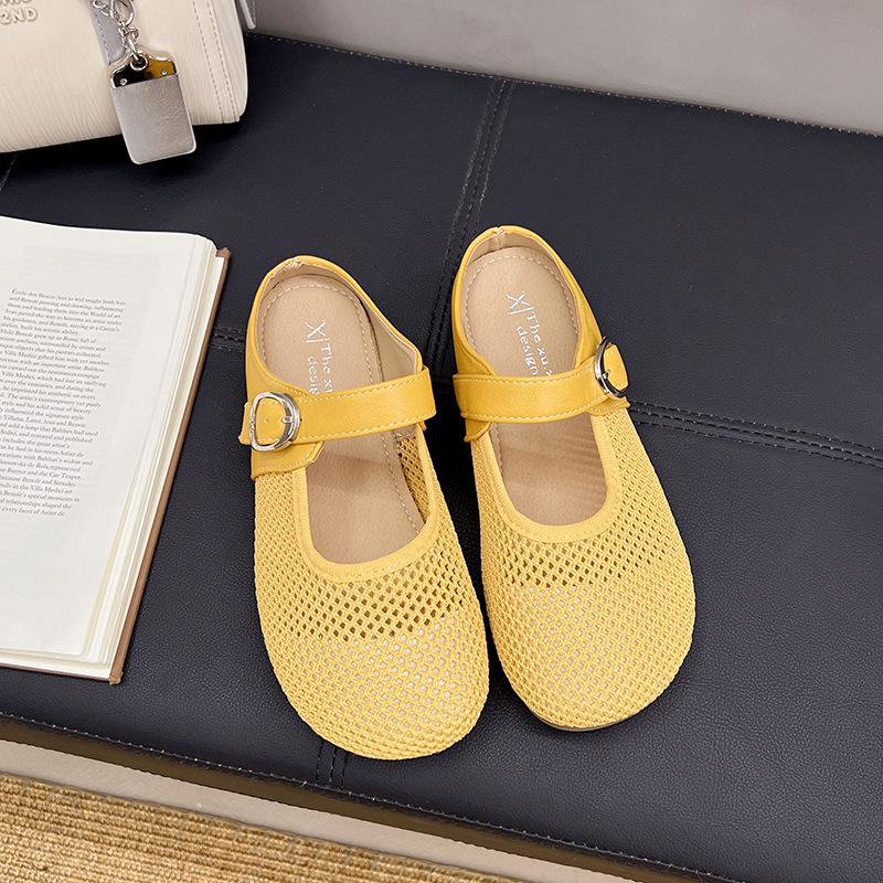 Slippers 2025 women's summer outer wear bag head new casual hollow breathable mesh flat bottom small fragrant wind lazy cool slippers