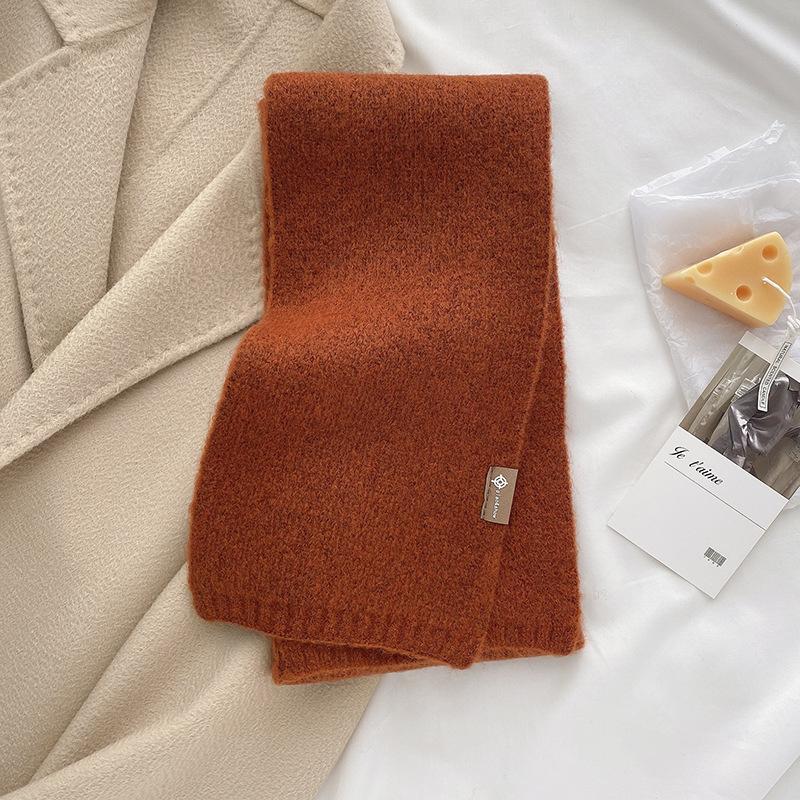 Neutral wind versatile scarf soft waxy knitted 20 sheep wool warm couple scarf student girl