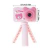 Childrens Digital Camera Adorable Bear Design Double Lens Photography Detachable Stand Simple Interface