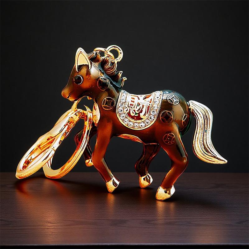 Pony Car Schlüsselanhänger Tasche Anhänger Metall Schlüsselanhänger Jahr des Pferdes