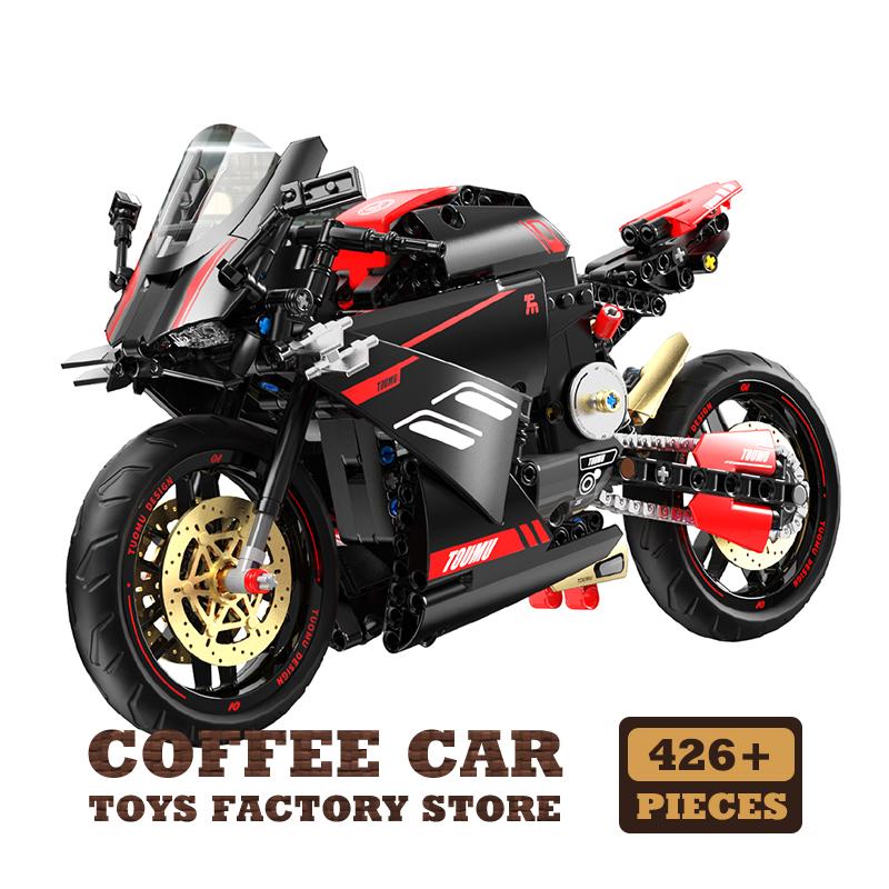 Non-Toxic High-Tech Motorcycle Building Blocks New Mecha Motorbike Moc Bricks 3D Model Kits Children Kids Educational Toys Adult Birthday Gift