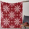Vintage Christmas Snowflake Print Flannel Throw Blanket - Digital Printing, Soft Cozy Warm Polyester, Knitted Multipurpose Bed