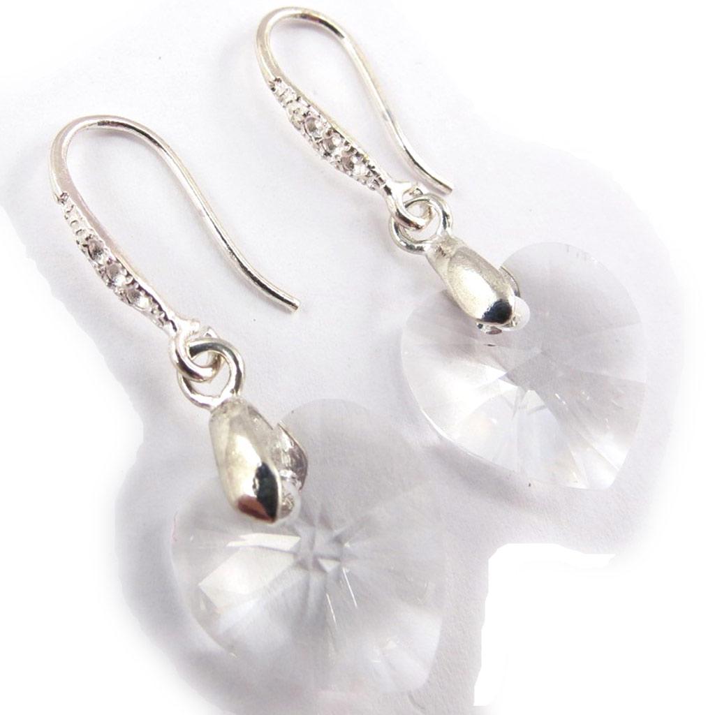 Les Trésors De Lily [K1092] - Crystal White 'Mineralia' Designer Earrings