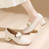 Small leather shoes women's shoes new year soft sole British style flat bottom women's summer spring and autumn thick