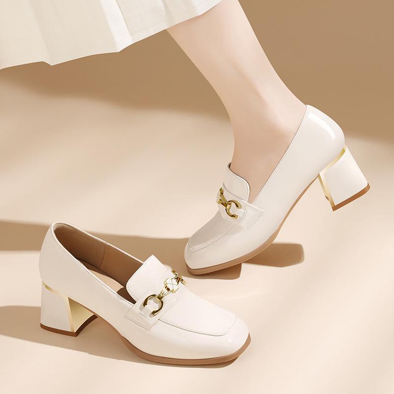 Small leather shoes women's shoes new year soft sole British style flat bottom women's summer spring and autumn thick